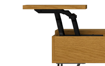 Oak Veneer Oak | Hunter Lift Top Square Coffee Table