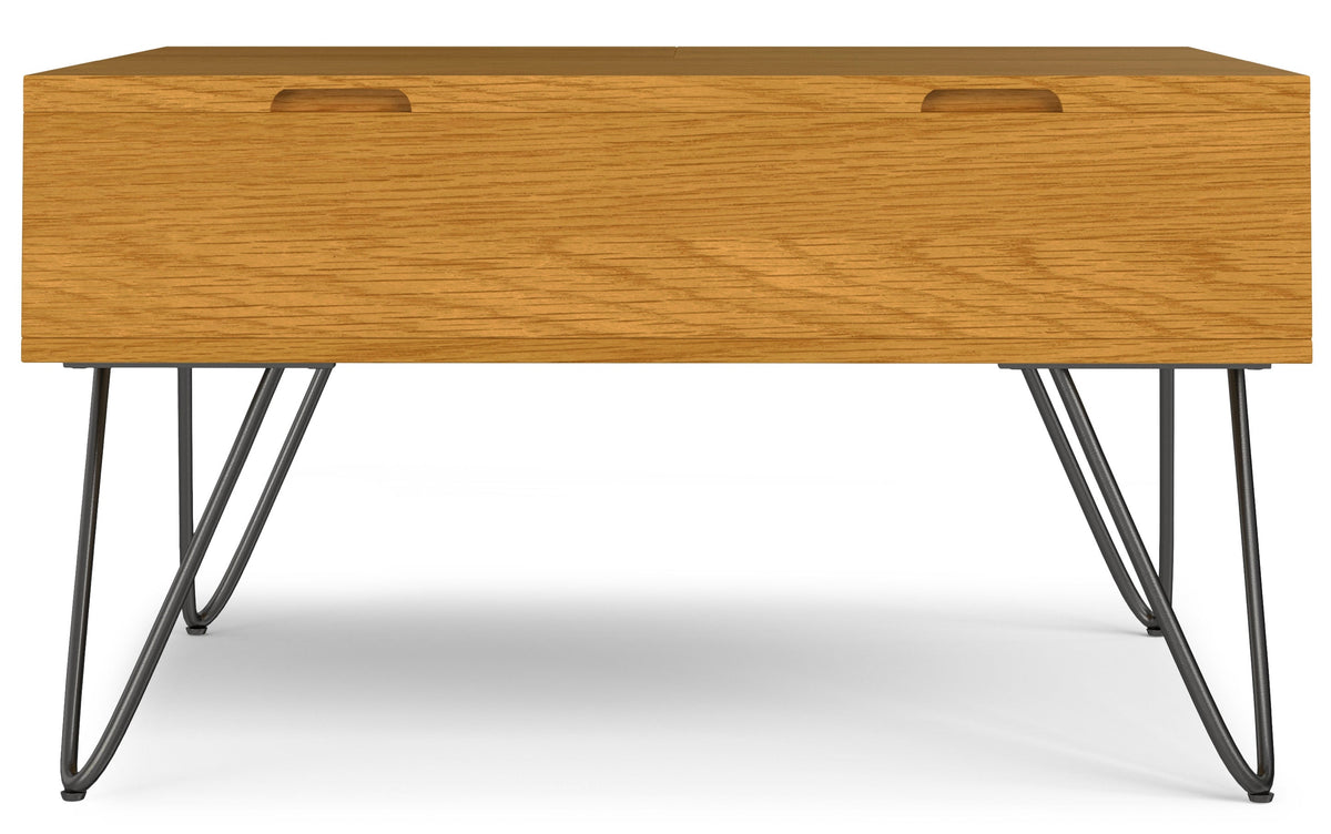Oak Veneer Oak | Hunter Lift Top Square Coffee Table