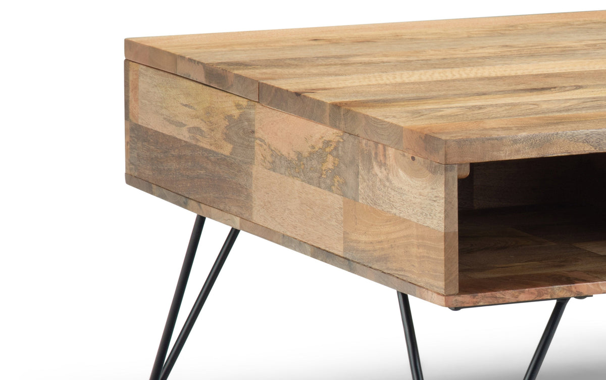 Refined Natural Mango | Hunter Lift Top Square Coffee Table