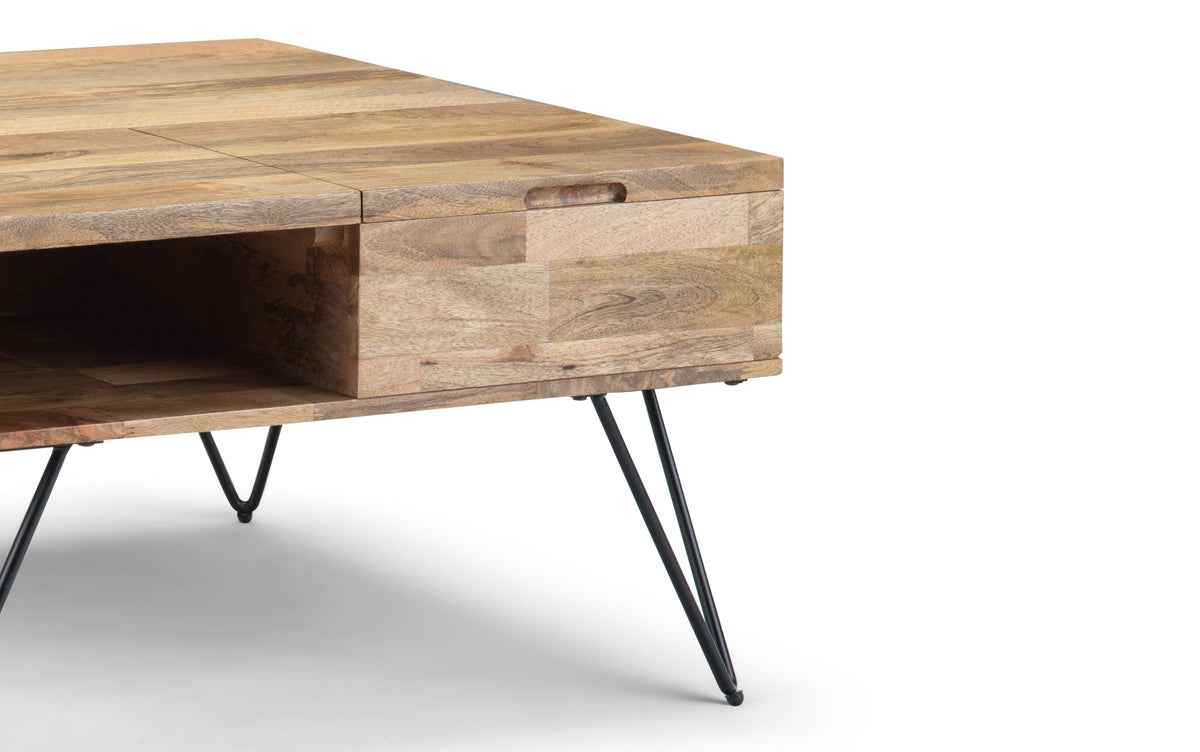Refined Natural Mango | Hunter Lift Top Square Coffee Table