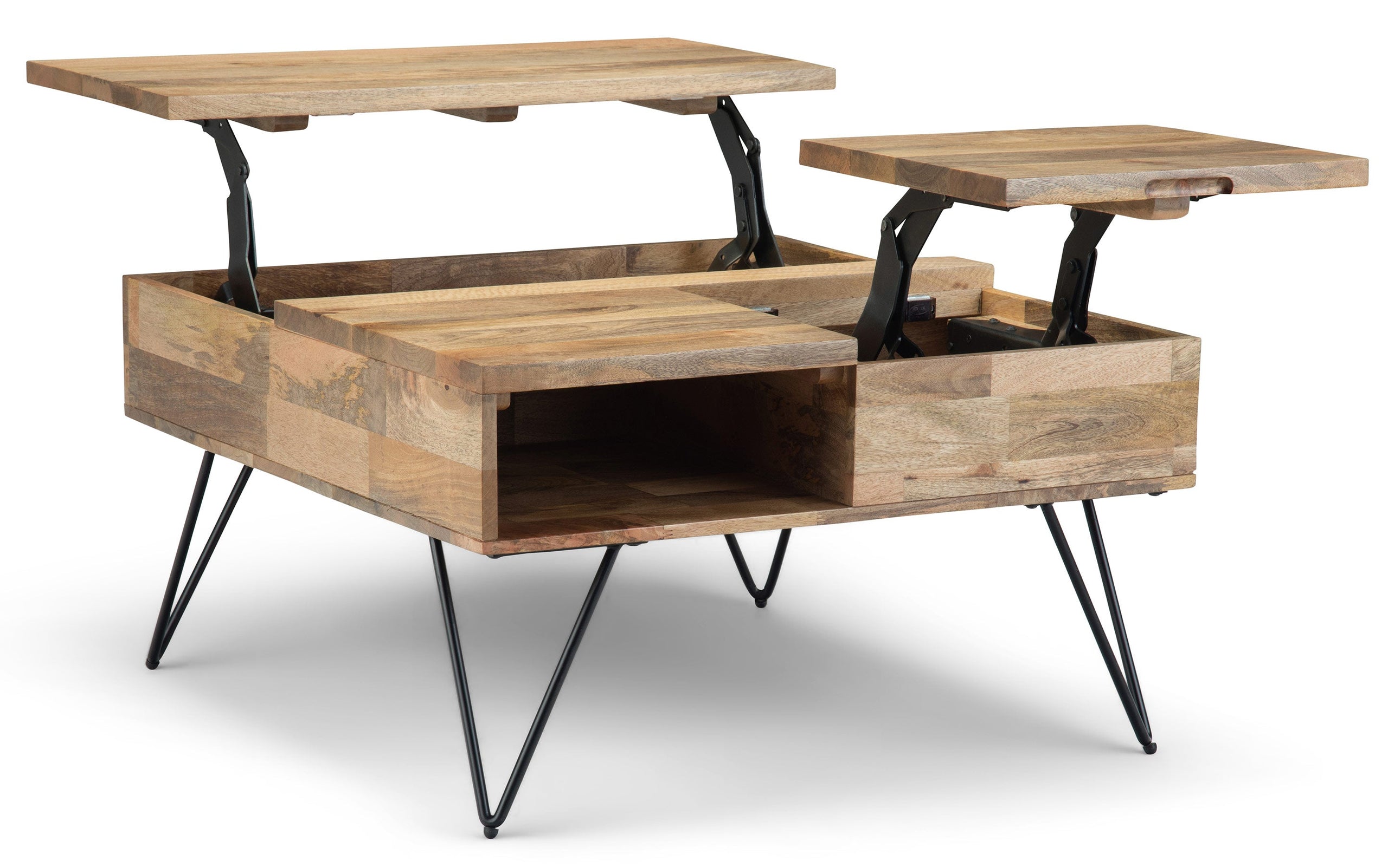 Refined Natural Mango | Hunter Lift Top Square Coffee Table