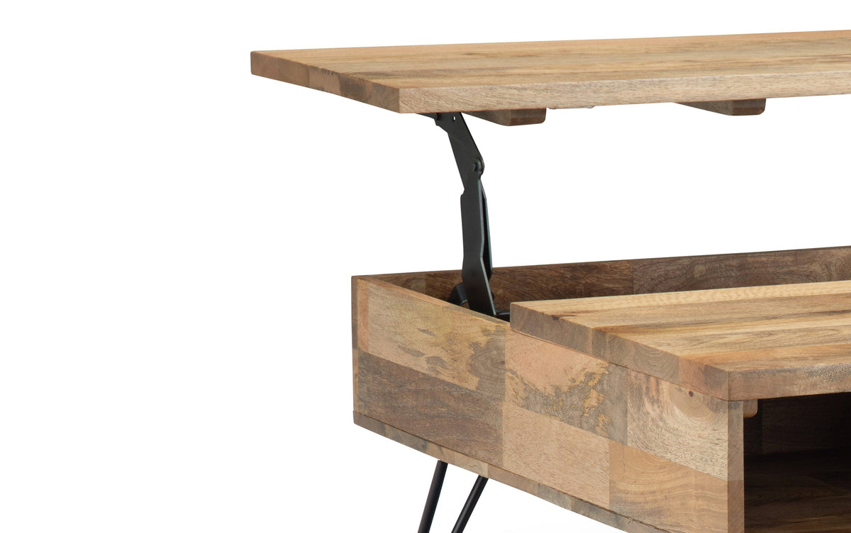 Refined Natural Mango | Hunter Lift Top Square Coffee Table