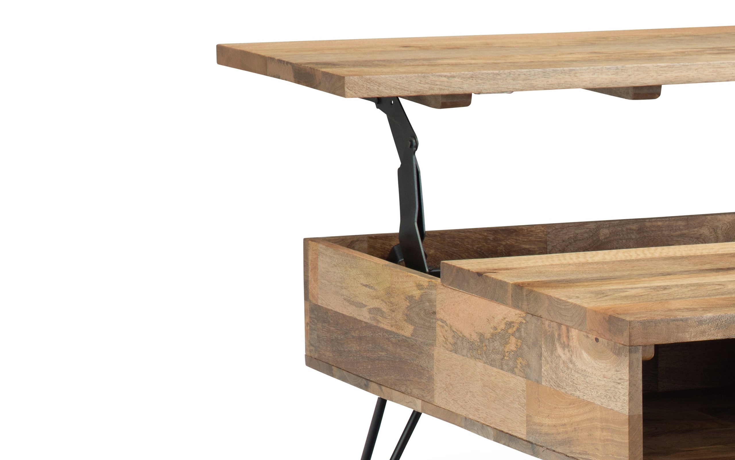 Refined Natural Mango | Hunter Lift Top Square Coffee Table