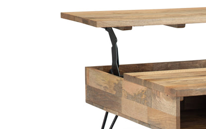 Refined Natural Mango | Hunter Lift Top Square Coffee Table