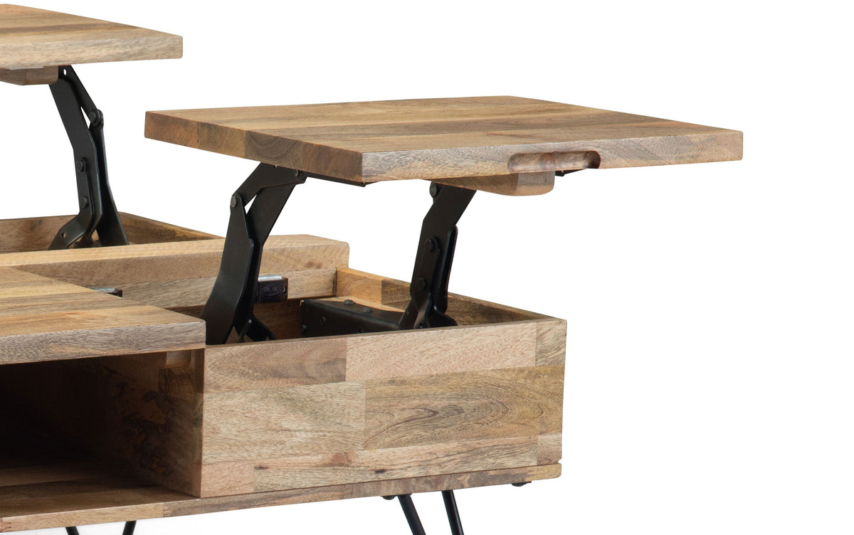 Refined Natural Mango | Hunter Lift Top Square Coffee Table