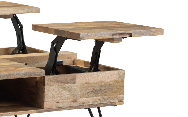 Refined Natural Mango | Hunter Lift Top Square Coffee Table