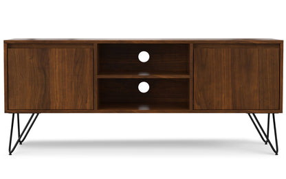 Walnut Walnut | Hunter 60 x 18 inch TV Media Stand in Natural Mango Wood for TVs up to 66 inches