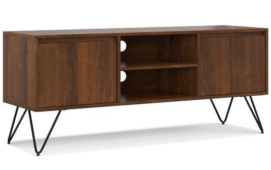 Walnut Walnut | Hunter 60 x 18 inch TV Media Stand in Natural Mango Wood for TVs up to 66 inches