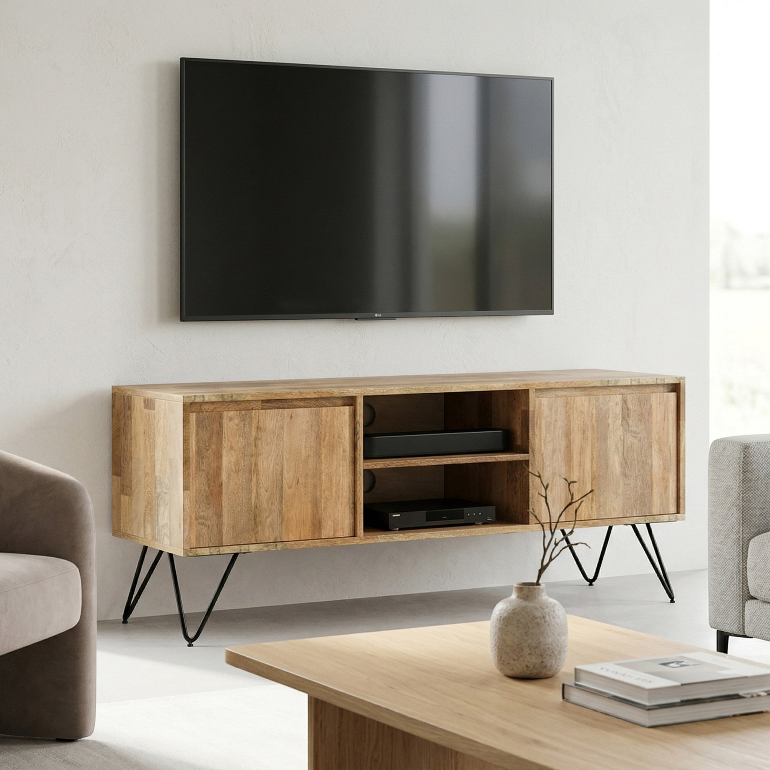 Refined Natural Mango | Hunter TV Media Stand in Mango