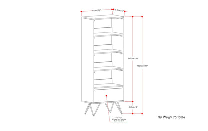 Refined Natural Mango | Hunter Tall Bookcase in Mango