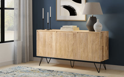 Refined Natural Solid Wood - Mango | Hunter 3 Door Sideboard Buffet