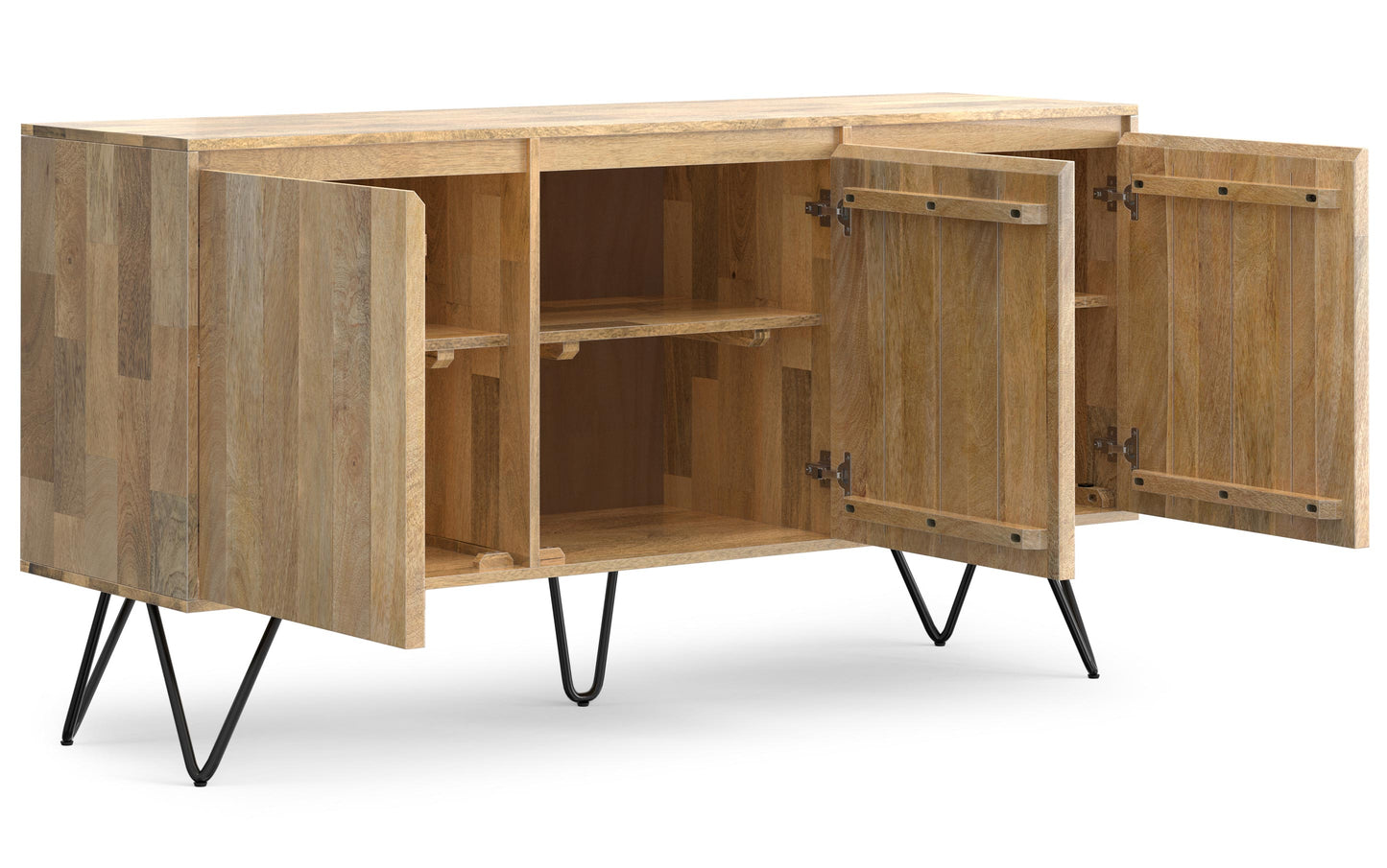 Refined Natural Solid Wood - Mango | Hunter 3 Door Sideboard Buffet