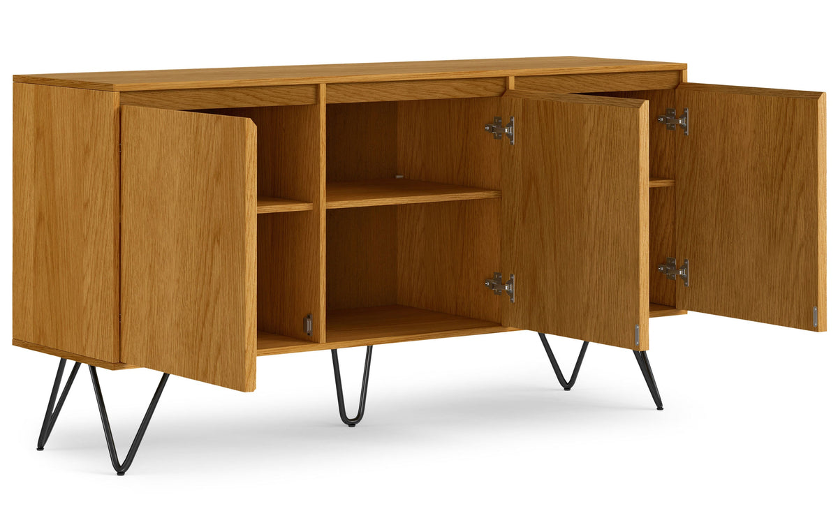 Oak Oak | Hunter 3 Door Sideboard Buffet in Oak