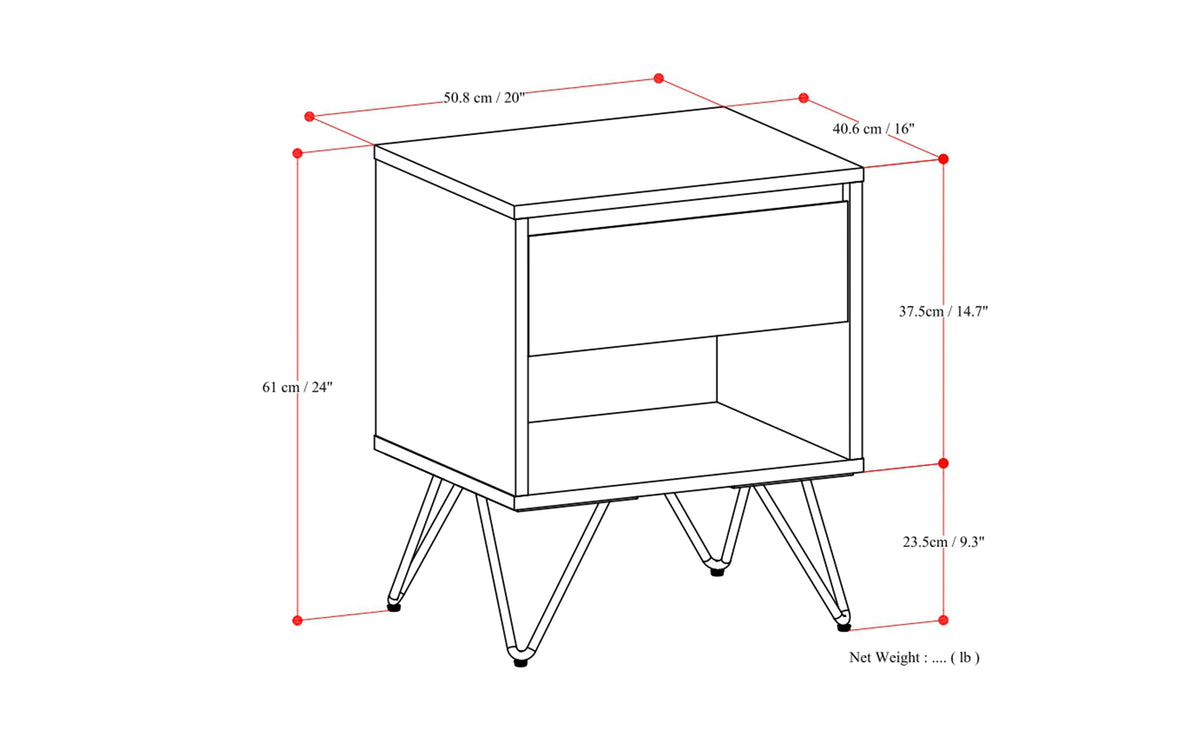 Hunter Nightstand in Mango