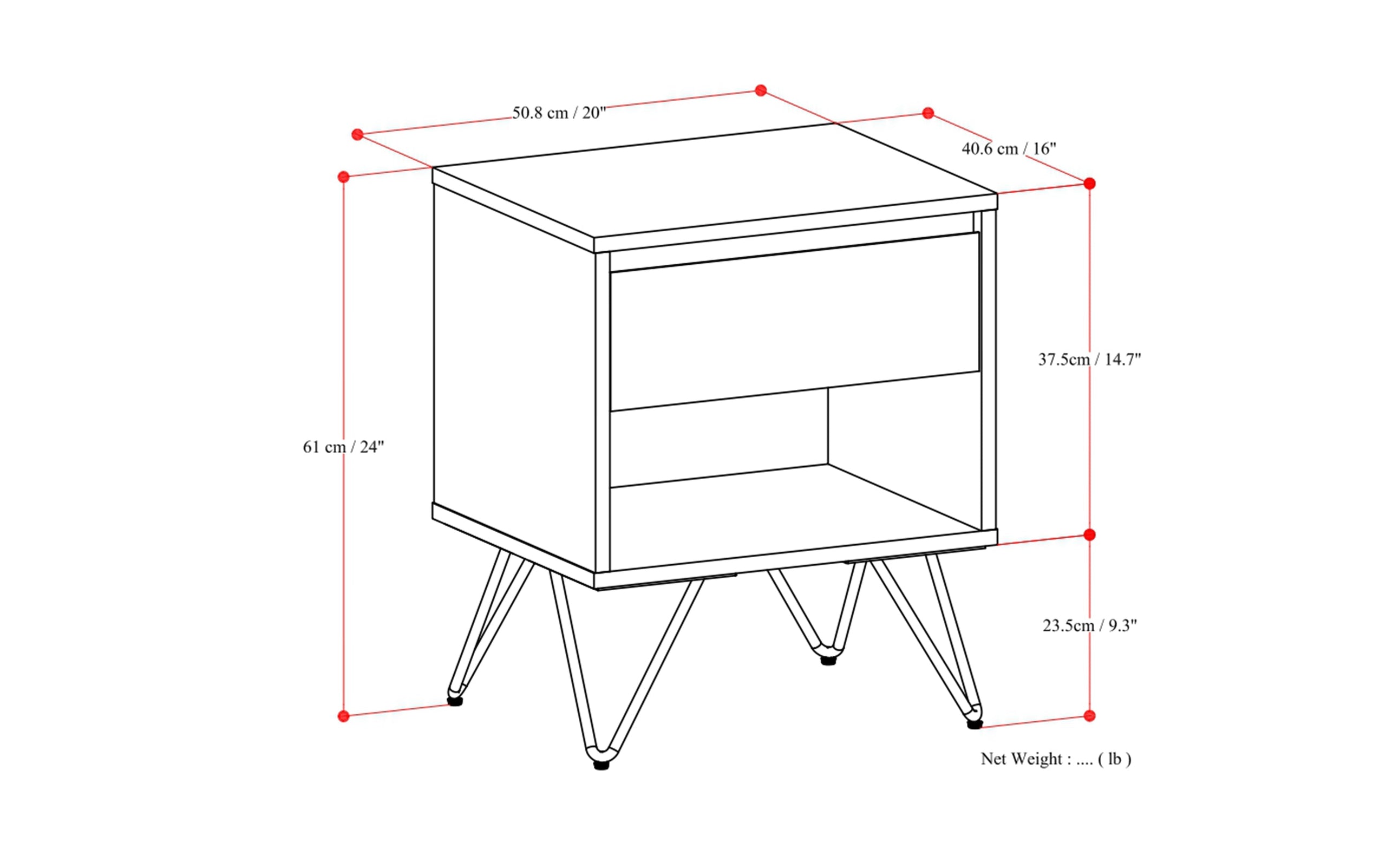 Hunter Nightstand in Mango