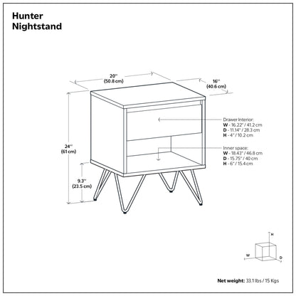 Walnut Walnut | Hunter Nightstand in Walnut