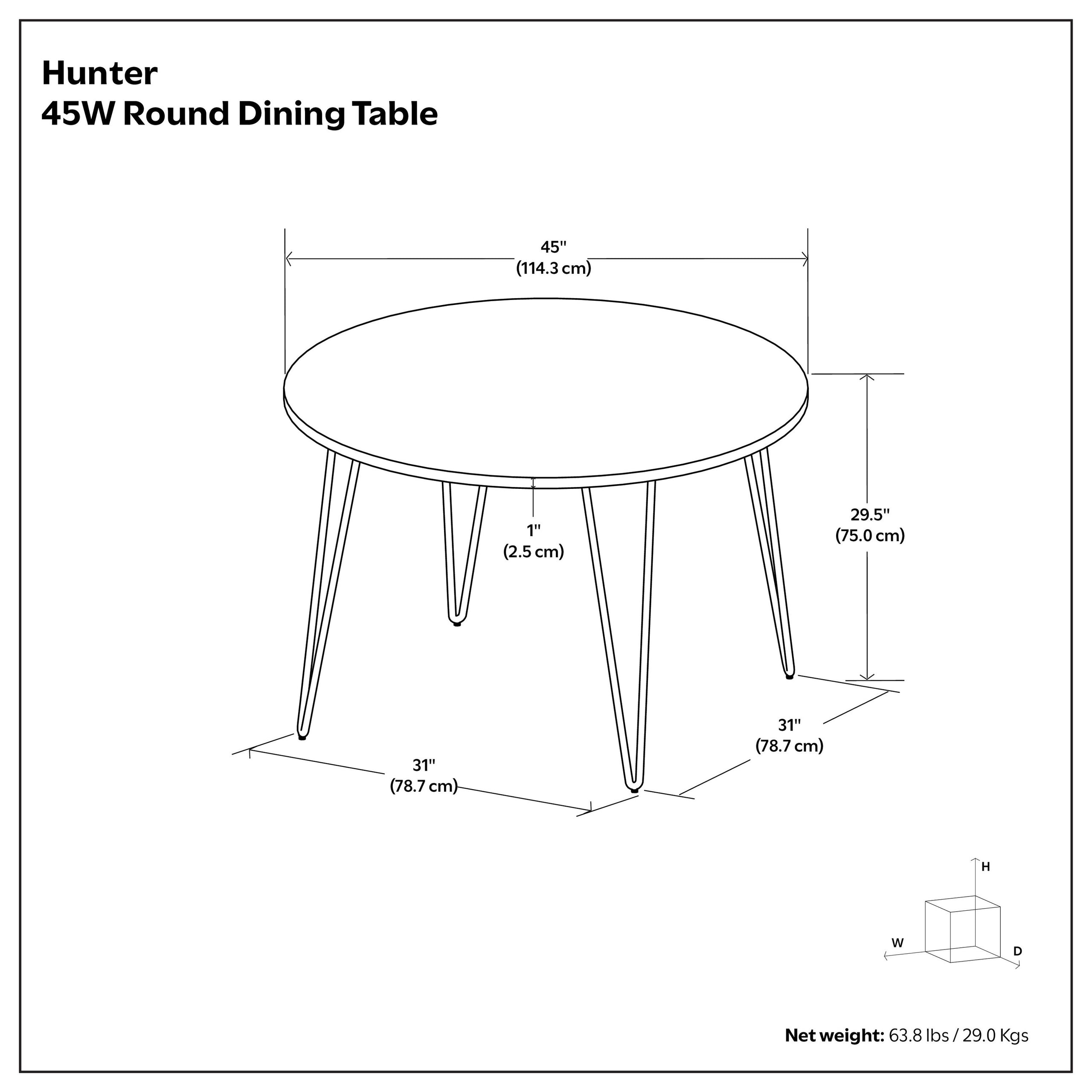 Round 45 inch | Hunter 45 Inch Round Dining Table in Mango
