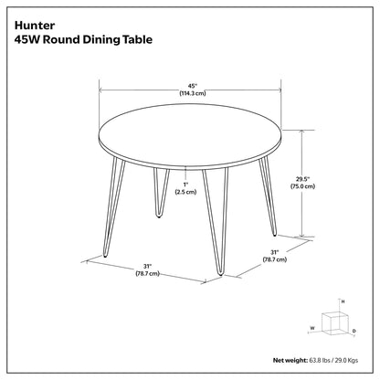 Round 45 inch | Hunter 45 Inch Round Dining Table in Mango