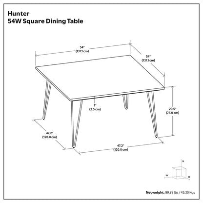 Hunter 54 inch Square Dining Table in Mango