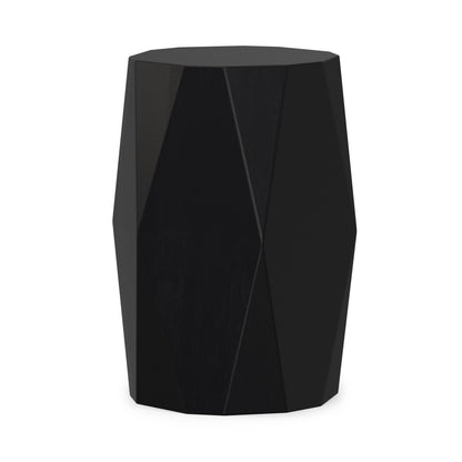 Black | Judson 15 inch Round Geometric Accent Table