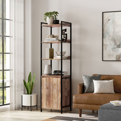 Kelsey Narrow Bookshelf with Cabinet