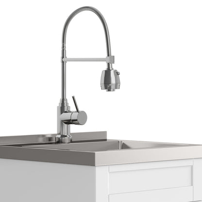 Hennessy Deluxe 20 inch Laundry Cabinet with Faucet and Stainless Steel Sink