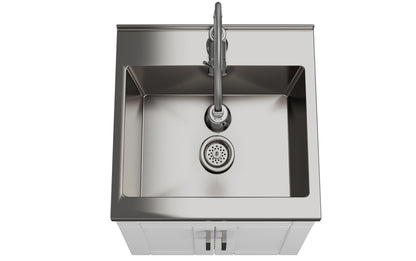 Hennessy Deluxe 20 inch Laundry Cabinet with Faucet and Stainless Steel Sink
