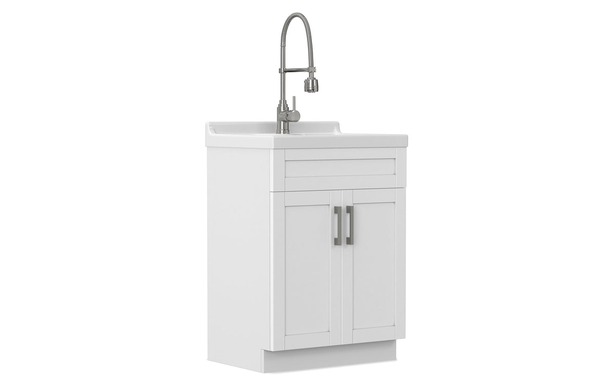 Hennessy All-In-One Deluxe 24-inch Laundry Utility Sink and Cabinet with ABS Sink