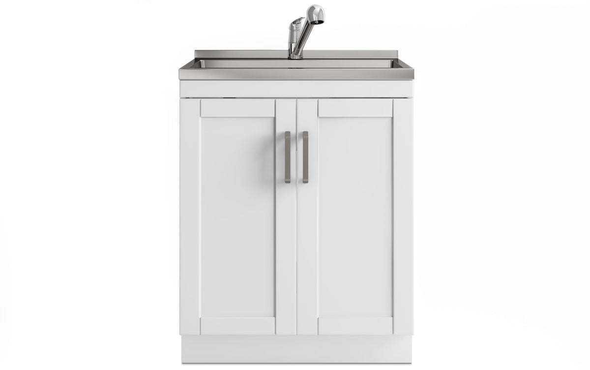 White 28 inch | Kyle All-In-One 28-inch Laundry Utility Sink and Cabinet