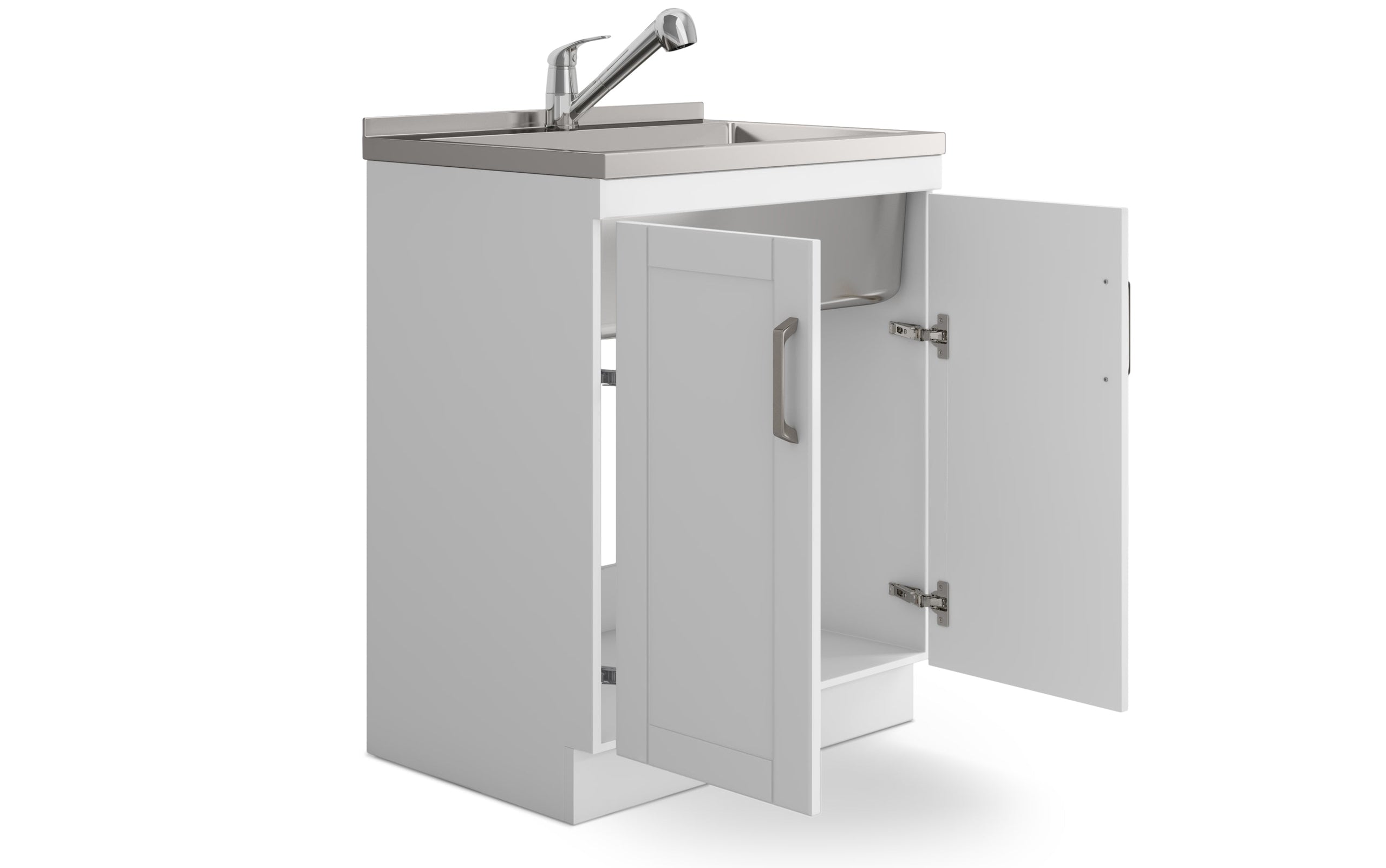 White 28 inch | Kyle All-In-One 28-inch Laundry Utility Sink and Cabinet