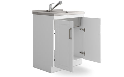 White 28 inch | Kyle All-In-One 28-inch Laundry Utility Sink and Cabinet