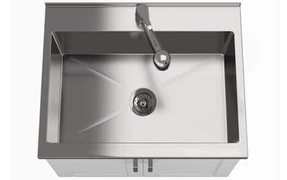 White 28 inch | Kyle All-In-One 28-inch Laundry Utility Sink and Cabinet