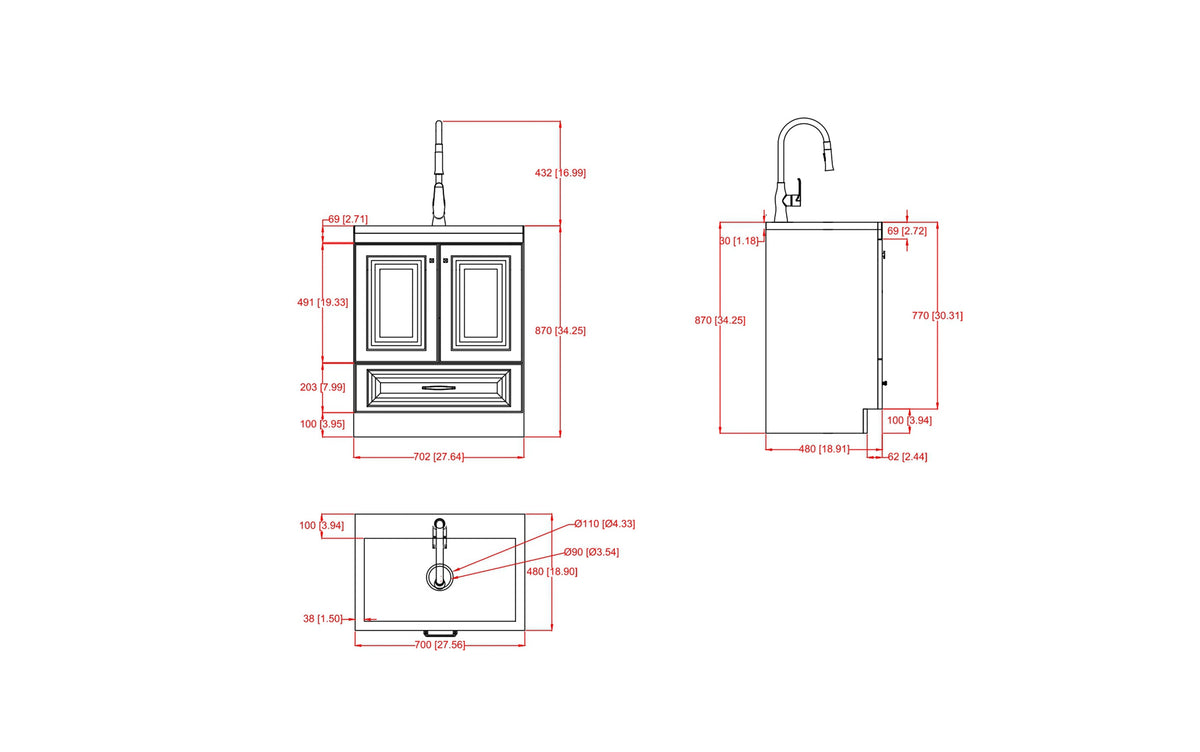 Lawrence 28 inch Laundry Cabinet 