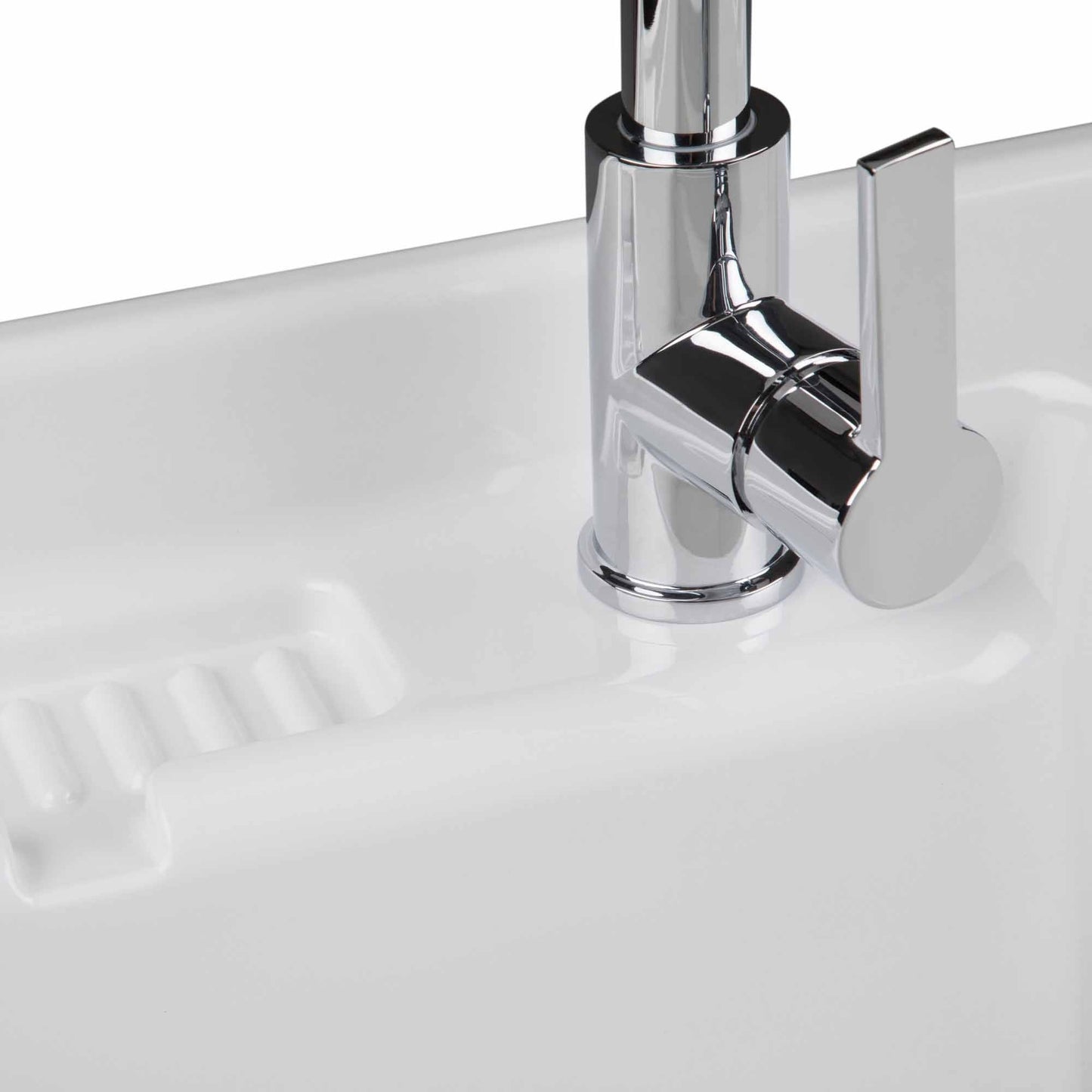 Pure White | Maile 28 inch Laundry Cabinet with Pull-out Faucet and ABS Sink