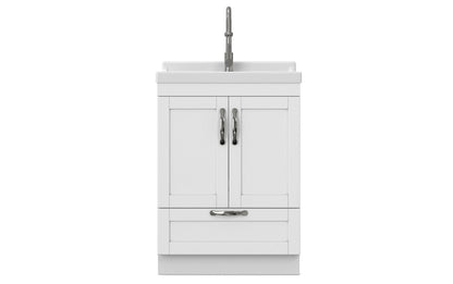 Maile All-In-One 24-inch Laundry Utility Sink and Cabinet with ABS Sink