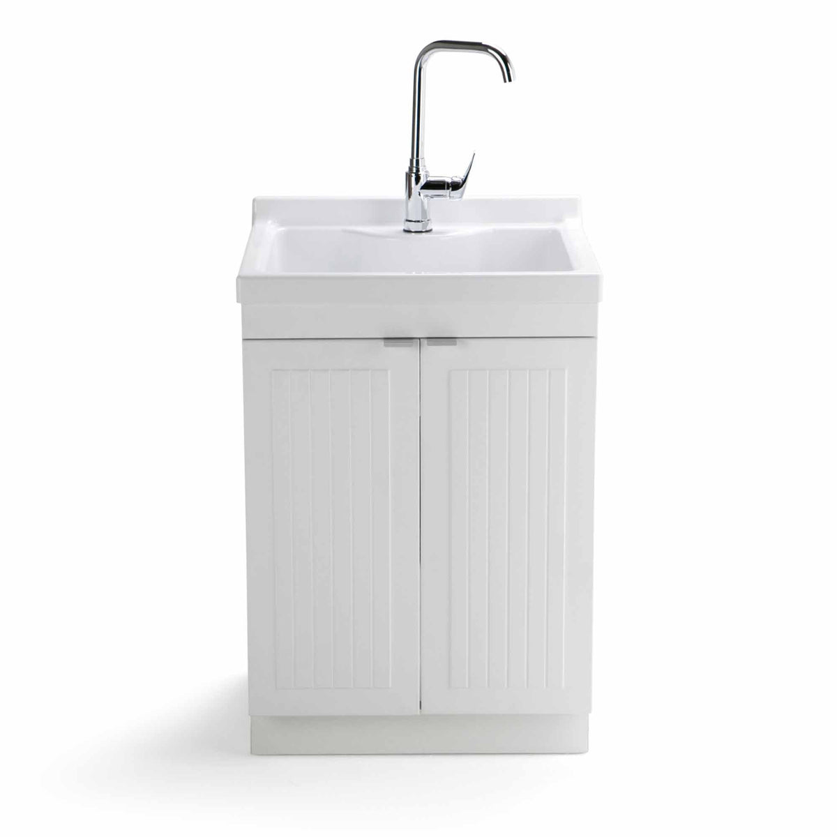 Pure White | Murphy 2 Door Utility Laundry Cabinet with ABS Sink & Faucet