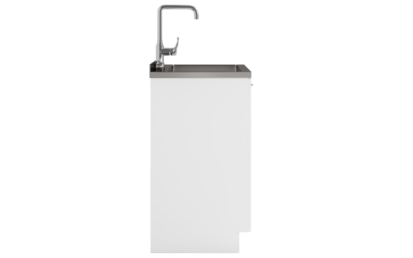 Pure White | Murphy 2 Door Utility Laundry Cabinet with SS Sink & Faucet