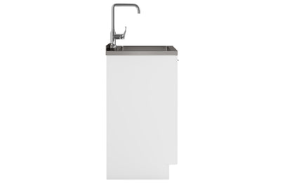 Pure White | Murphy 2 Door Utility Laundry Cabinet with SS Sink & Faucet