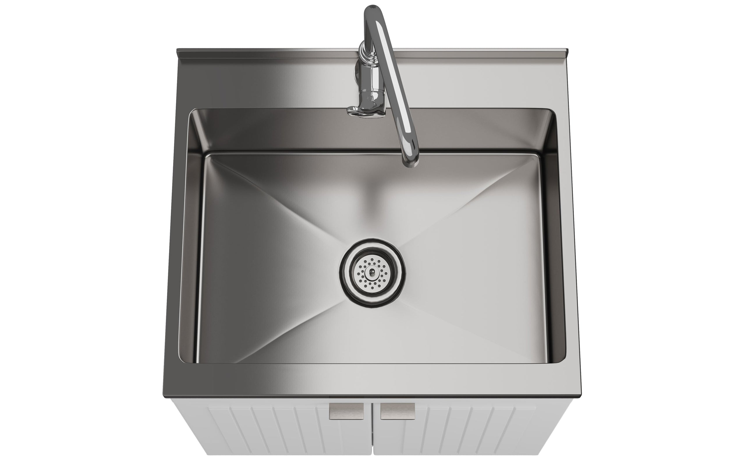 Pure White | Murphy 2 Door Utility Laundry Cabinet with SS Sink & Faucet