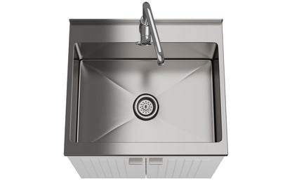 Pure White | Murphy 2 Door Utility Laundry Cabinet with SS Sink & Faucet