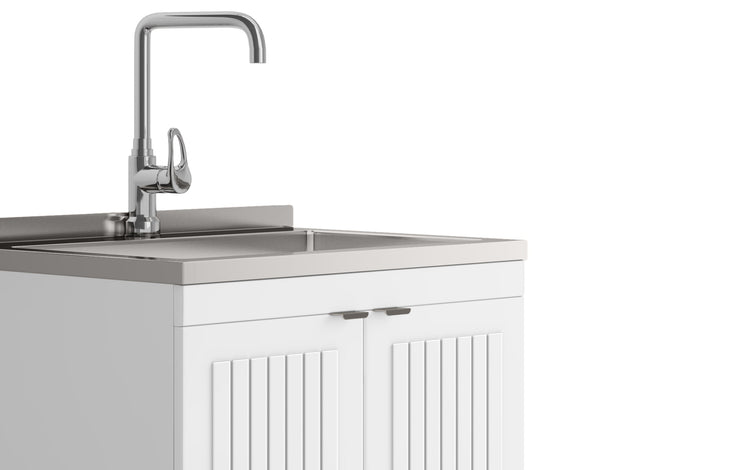 Pure White | Murphy All-In-One 28-inch Laundry Utility Sink and Cabinet