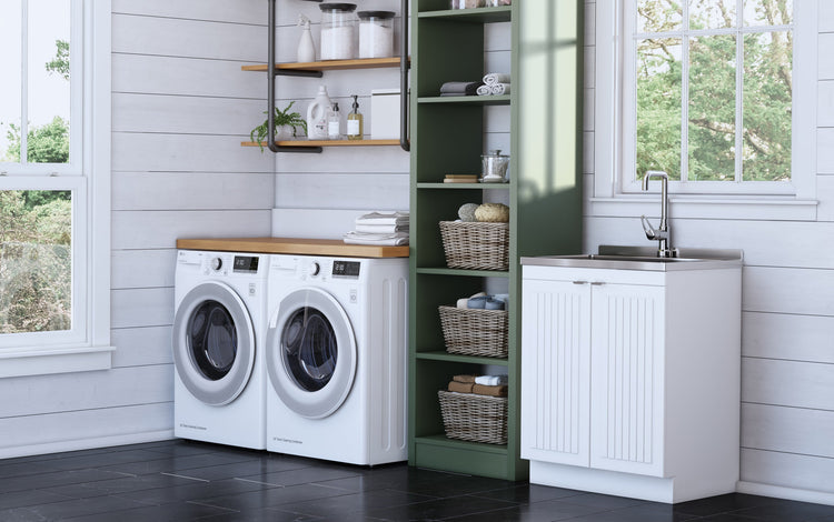 Pure White | Murphy All-In-One 28-inch Laundry Utility Sink and Cabinet