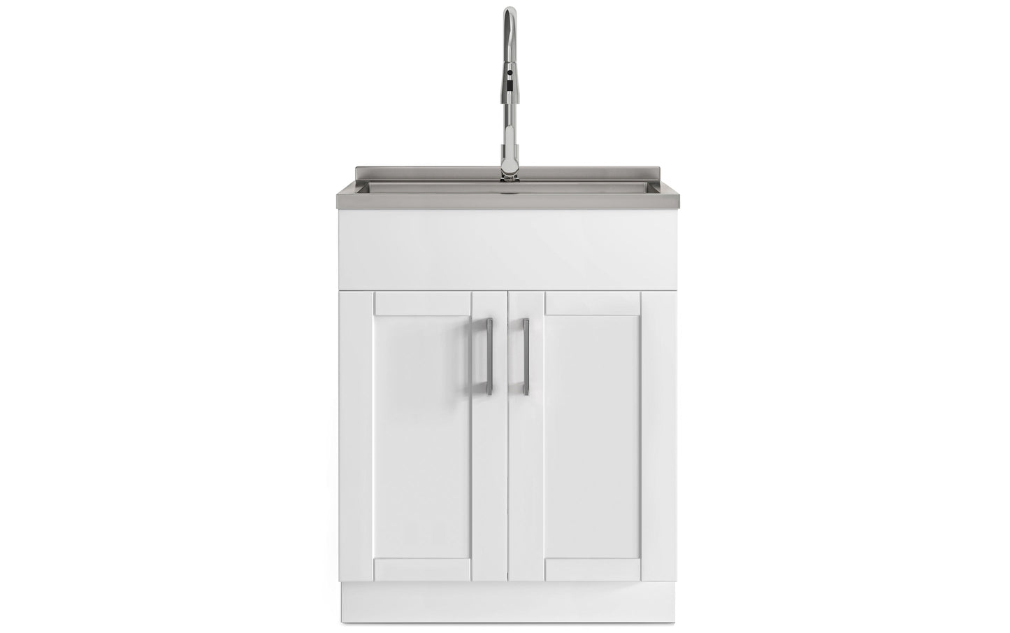 White 28 inch | Modern Wide Shaker 28 inch Laundry Cabinet