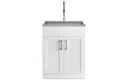 White 28 inch | Modern Wide Shaker 28 inch Laundry Cabinet