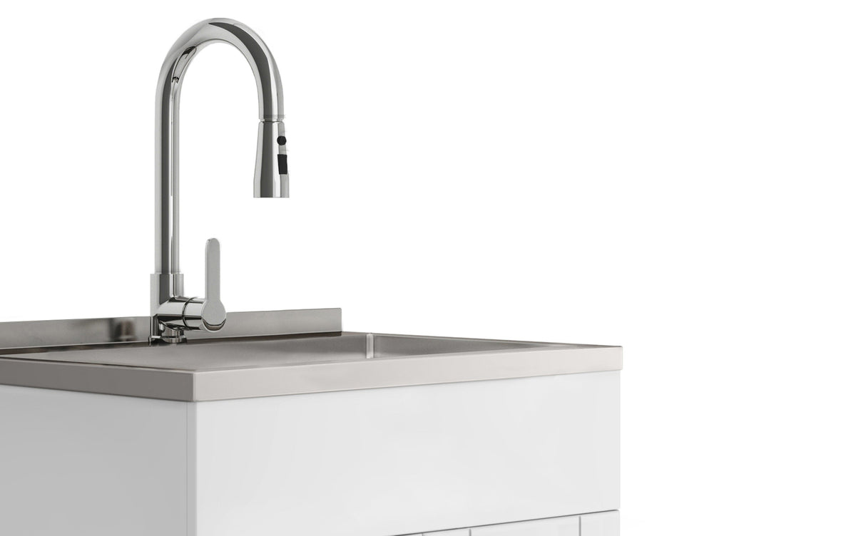 White 28 inch | Modern Wide Shaker 28 inch Laundry Cabinet