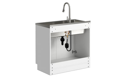 Modern Wide Shaker All-In-One 36-inch Laundry Utility Sink and Cabinet