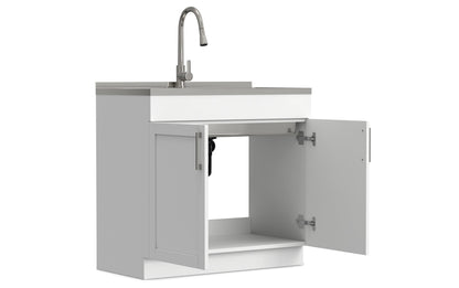 Modern Wide Shaker All-In-One 36-inch Laundry Utility Sink and Cabinet