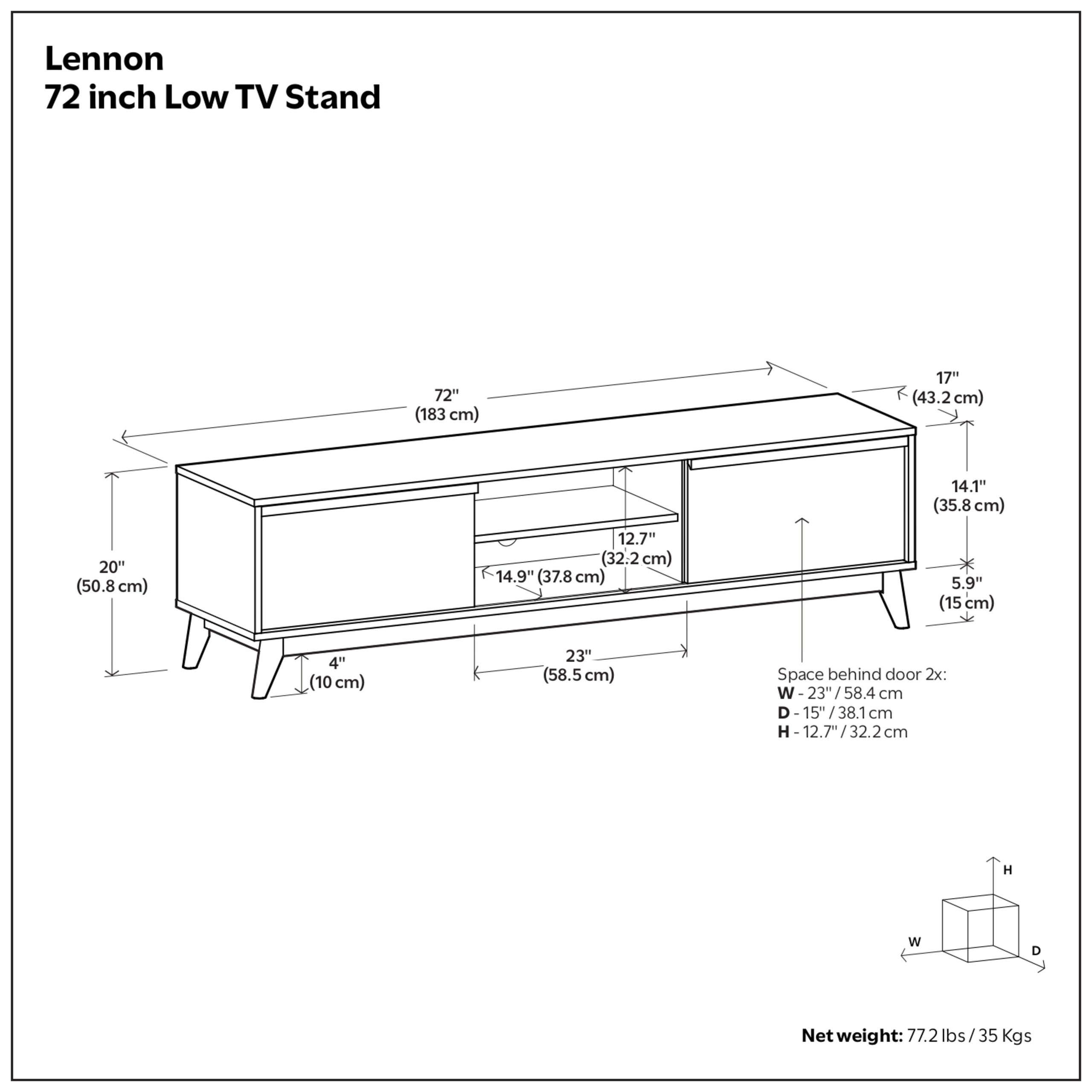 Oak Veneer | Lennon 72 inch Low TV Stand in Oak