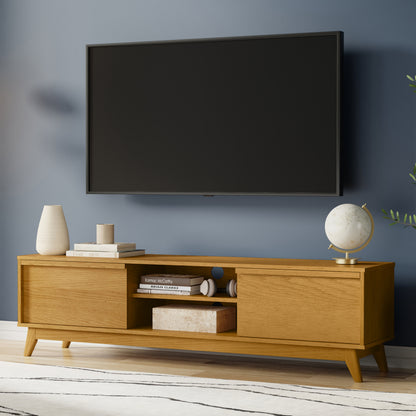 Oak Veneer | Lennon 72 inch Low TV Stand in Oak