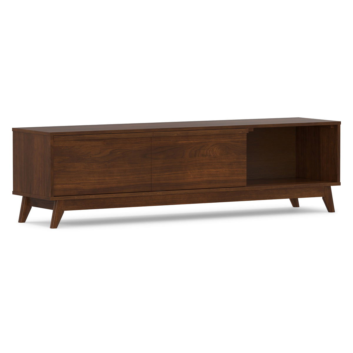 Walnut Veneer | Lennon 72 inch Low TV Stand in Walnut